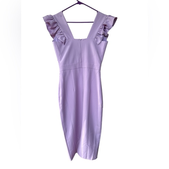 NWT Runaway The Label Frill Plunge Lilac Midi Dress Size Small - Picture 4 of 6
